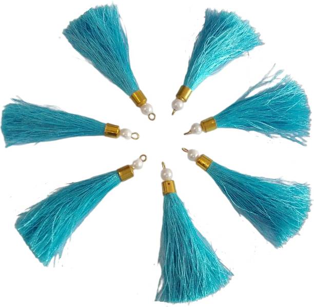 LARON FINERYS TERQUISE 3 INCHES SILK THREAD TASSELS (PACK OF 50)