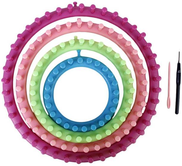 Maxxlite Imported 1 Set 4 Sizes Round Circle Knitting Knit Loom Craft Kit (Multicolor)
