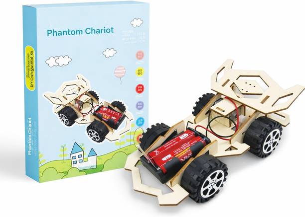 FALMAGU DIY Wooden Phantom Chariot Battery Powered STEM Toy Car Kit for Kids(8+)