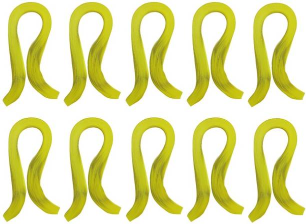 RiansCart 3 MM Non Metallic Neon Yellow Shade Quilling Paper Combo [ 10 Packs ]