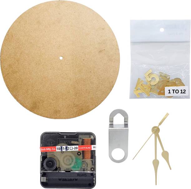 R H lifestyle Round MDF Clock Making Kit DIY Resin Clock Materials, 6 Inch