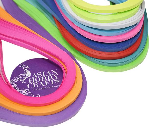 ASIAN HOBBY CRAFTS Quilling Pack of 10 Colors, 10 MM Pack of 1000 (100 Each Color)