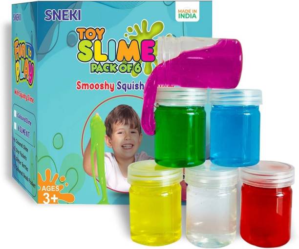 sneki (Pack Of 6) DIY Multicolor Scented Magical Slimy Slime Gel Jelly Set Kit Air Dry Magic Crystal Clay Putty Toy Kit for Girls Boys kids Slime