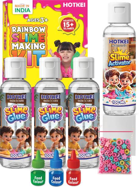 HOTKEI (DIY 15+ Slimes) Multicolor Slime Activator Glue Making Kit Set for Kids