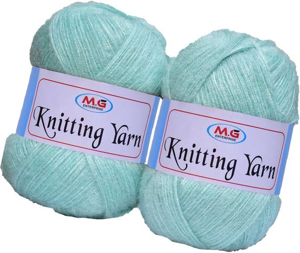 M.G Enterprise Knitting Wool Yarn, Soft Fancy Feather Wool Sea Green 300 gm- Art-HGA