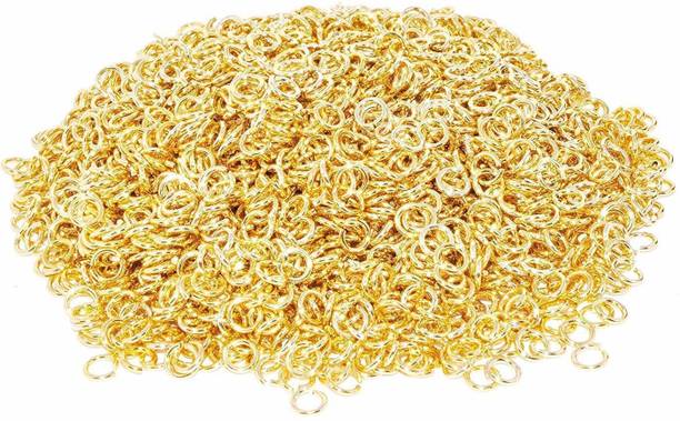 Crafts Haveli Quilling And Jewellery Making Acessories 8Mm Split Jump Rings - Golden - 400 Pcs