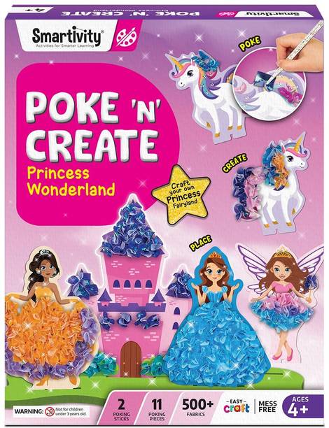 स्मार्टिविटी Poke ‘n’ Create-Princess Wonderland DIY Craft Kit for Kids 4-6-8-10 Years