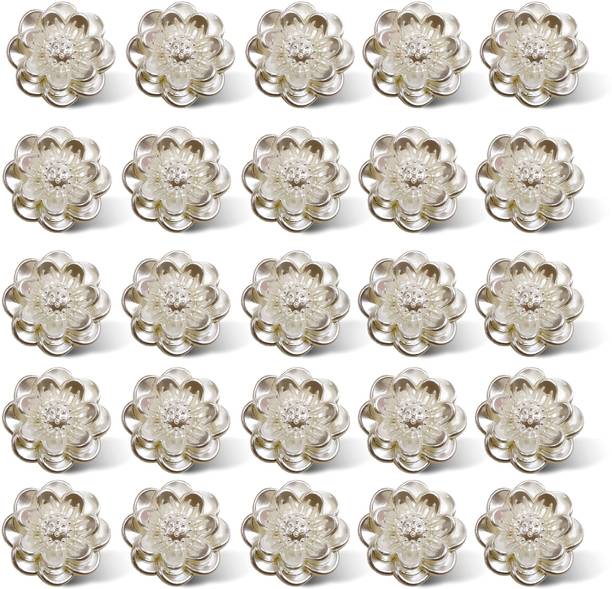 Stylewell (Pack of 100 Gram) Oab0053 Abs Flower Bead Artificial Jewellery Craft Material