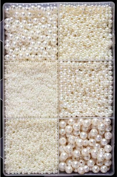 RAION 6 size Cream white Pearl beads for craft and jewellery making Pack of 3250 Pcs