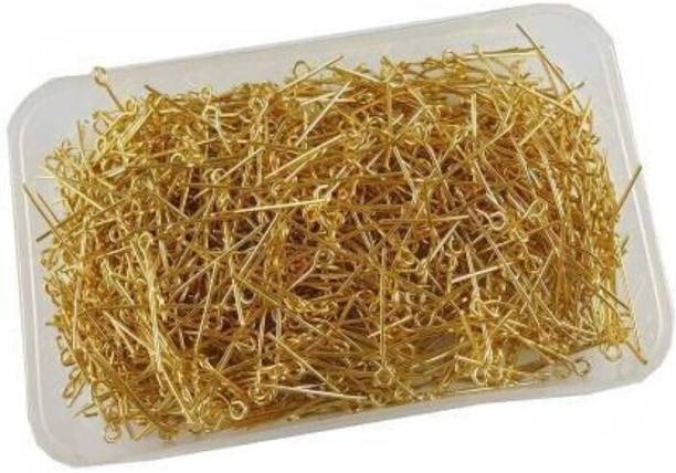 NANMAYA Quilling and Jewellery making accessories Eye Pins Gold 200 pieces