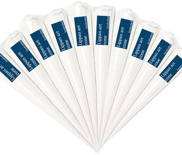 Qroof White Ceramic Cones 10 pieces ( Paste) for Arts & Crafts, Lippan Art
