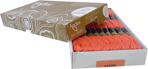 Hunny - Bunch Anchor Thread Stranded Cotton Skeins Floss Threads (Set of 25 Pcs) (Shade 328)