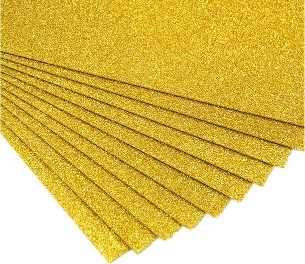 PMW A4 Size Glitter Sparkles Foam Sheet Pack of 10 Sheets (Gold)