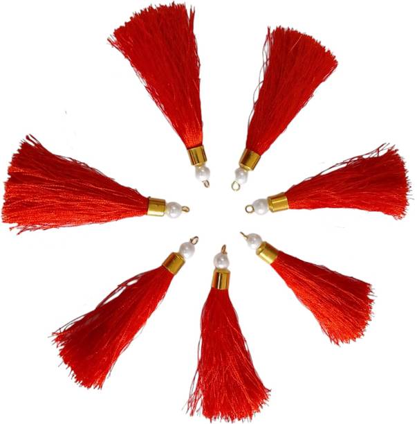 LARON FINERYS ORENGE 3 INCHES SILK THREAD TASSELS (PACK OF 50)