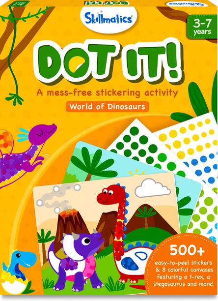 Skillmatics Art Activity - Dot It Dinosaurs, No Mess Sticker Art for Kids Ages 3, 4, 5, 6, 7