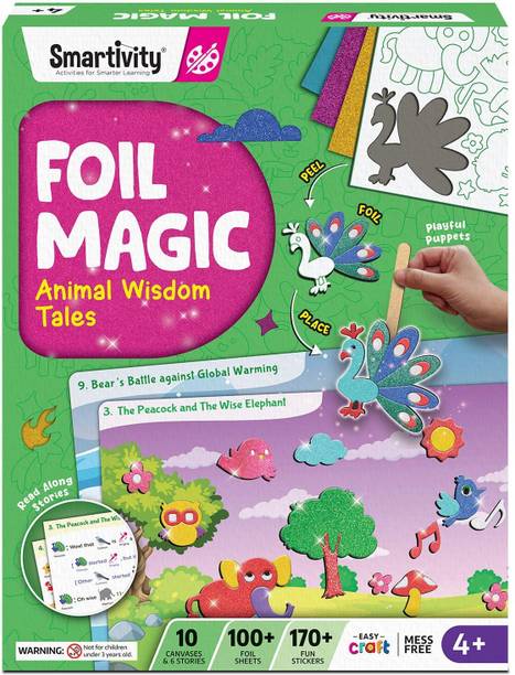 स्मार्टिविटी Foil Magic - Animal Wisdom Tales, No Mess Art & Craft Kit