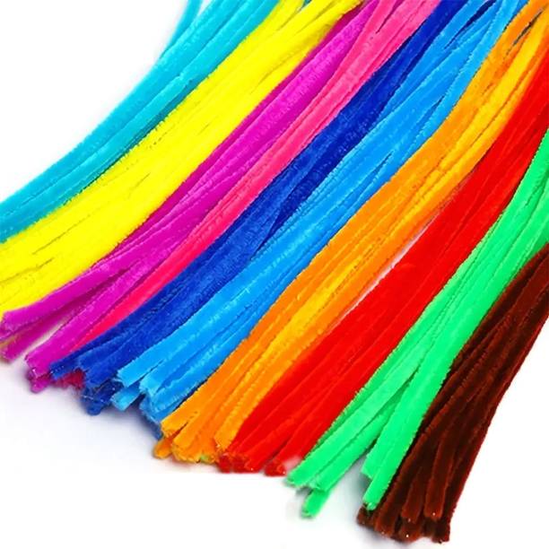 INDIKONB Multicolour Pipe Cleaners for DIY & Craft – Flexible Craft Wires (50 Pcs)