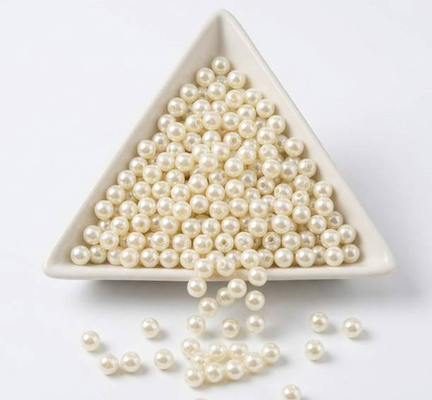 AKRIAFT 50 Pearl 10mm White Loose Beads for Custom Jewelry