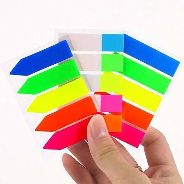 DELINGER Sticky Notes Flim Index 125 Sheets Page Marker Arrow Flags, 5 Colors