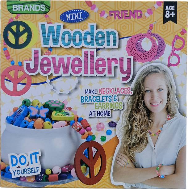 snigdh DIY Wooden Jewellery Making Kit for Girls | Make Necklaces, Bracelets & Earrings