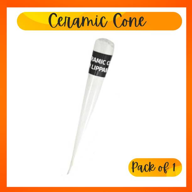 Qroof White Ceramic Cones 1 pieces ( Paste) for Arts & Crafts, Lippan Art