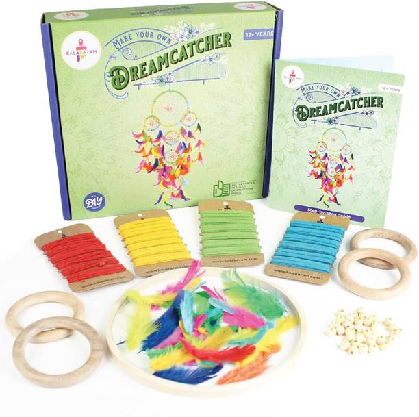 Kalakaram 5 Rings Dream Catcher Making Kit, DIY Activity Kit for Adults-NEW506