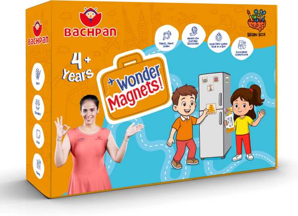 Bachpan Wonder Magnets DIY Painting Kit Seven Wonders Fridge Magnet with Paint 4+ Years