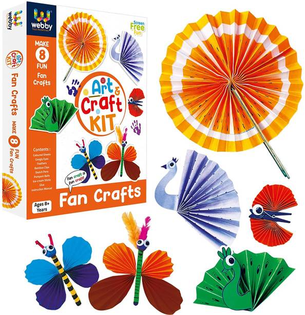 Webby DIY Art and Craft Fan Craft Activity Kit, Return Gift for Kids