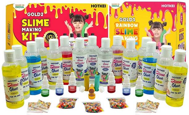 होटकी (Makes 60+ Slimes)DIY Slime Activator Jelly Gel Kit Set Toy for Boys Girls Kids