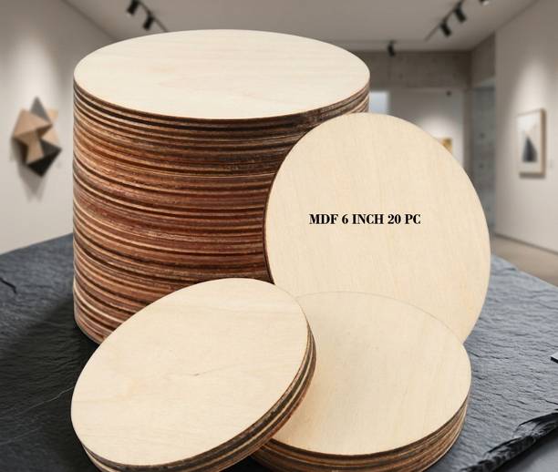 FITLOGAN MDF Craft Circles 6 Inch Pack of 20 for Mandala Resin Art Base