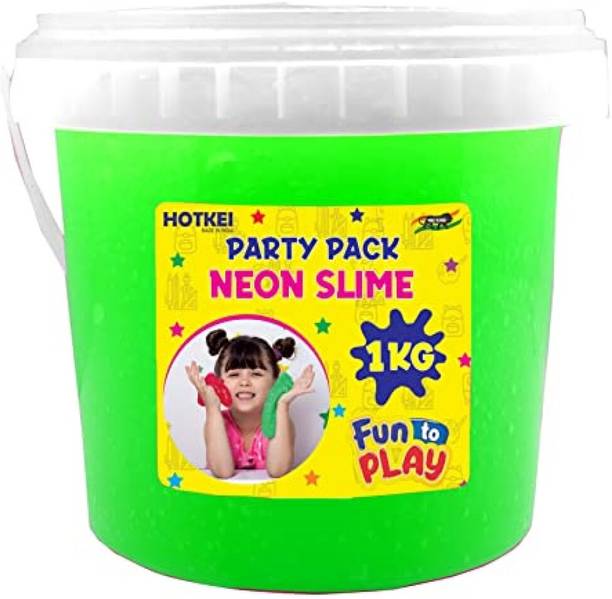 होटकी (Neon 1kg) Green Fruit Scented DIY Magic Slime Clay Jelly kit Toys for Kids