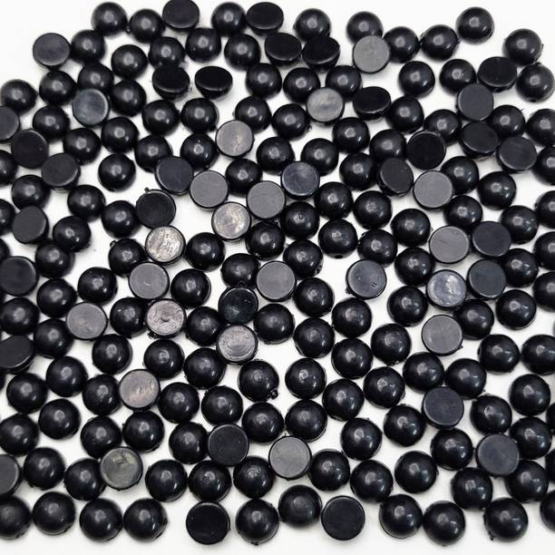 INDIKONB Black 8mm Half Cut Beads for Craft & Design – 90g Set