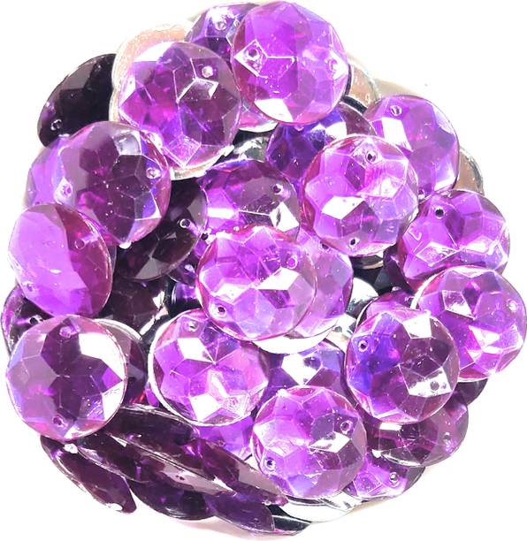 LECRAFT 12mm Round Kundan Stone 2 hole