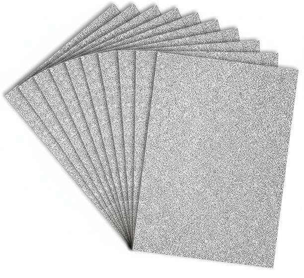 manrish Silver Glitter EVA Foam Sheets Pack of 10 For DIY, Decoration,& Art