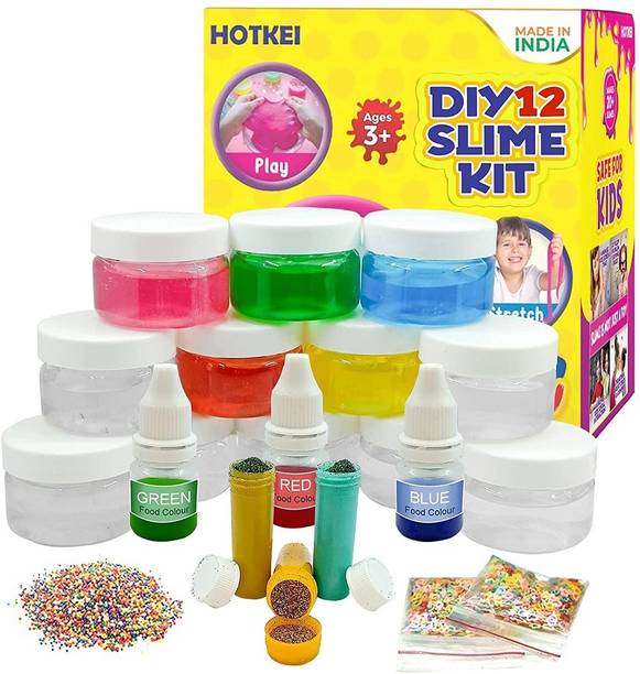 होटकी (12 Slime Kit) DIY Glitter Slime Gel Set Clay Putty Toy Kit for Girls Boys Kids
