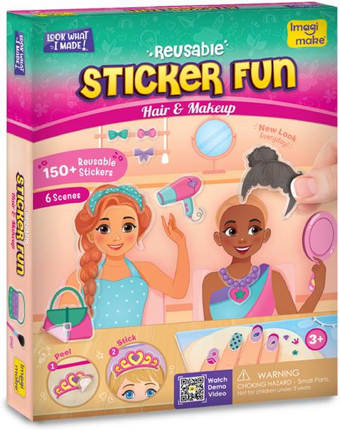 Imagimake Sticker Fun Hair & Makeup Kit | 150+ Waterproof Stickers
