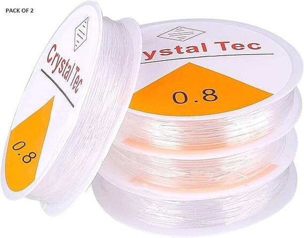 RQPFAB Crystal Elastic Transparent Thread Jewellery Craft 0.8 mm White Beading Wire