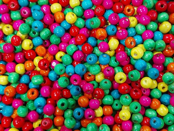 goonmala Wooden Beads 8mm Round for Art & Craft and Jewellery Making