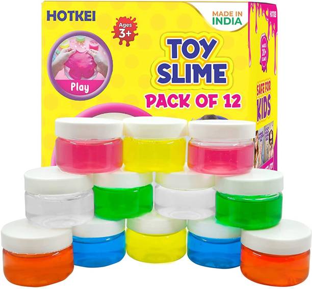 HOTKEI (Pack of 12) Crystal Soft Magic Clay Mud Slime T...