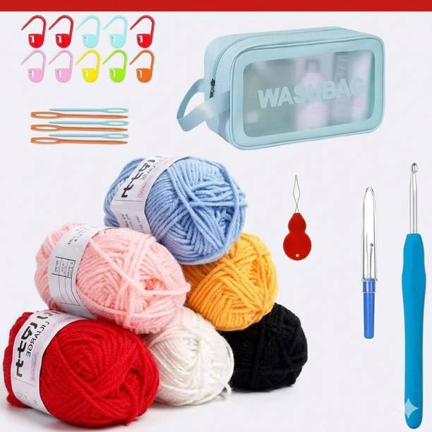 Shop141 Crochet Kit for Beginners with Yarns Crochet Hooks Supplies