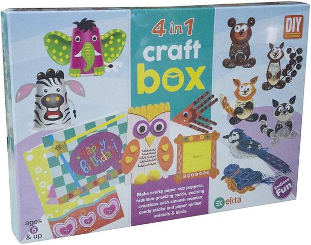 Sani International 4 in 1 Craft Box Colouring, Candy Game, Paper quilled Game All in one