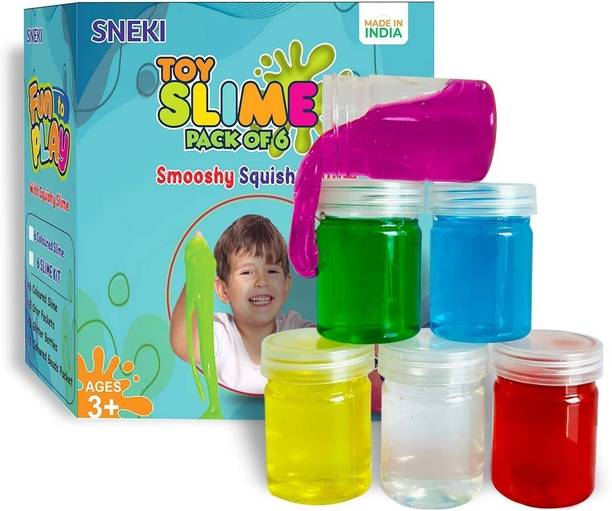 स्नेकी (Pack Of 6) DIY Multicolor Scented Magical Slimy Slime Gel Jelly Set Kit Air Dry Magic Crystal Clay Putty Toy Kit for Girls Boys kids Slime