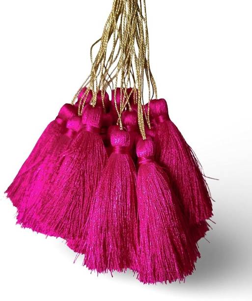 wesoulgifts Pink Tassel Latkan Hanging Fringe Thread 10 Pieces