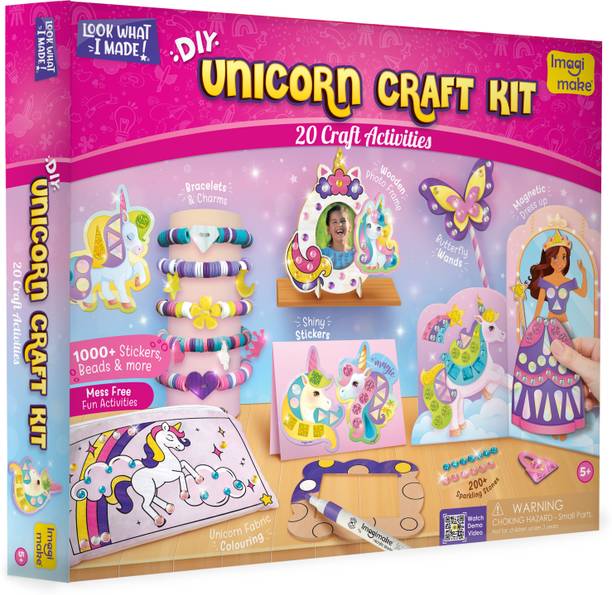 इमेजिमेक Unicorn Craft Kit | 20+ Mess Free Craft Activities | Birthday Gift for Girls