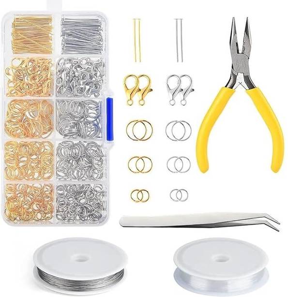 DEAROW Making and Repair Kit with Organized Findings, Pliers, Tweezers, Wires