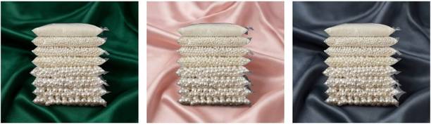 AKRIAFT 50 Pearl 10mm White Beads for Floral Craft Projects