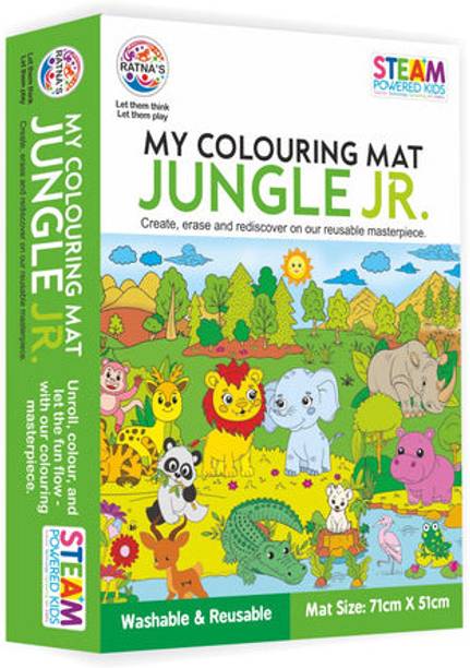 TOYXIITY MALL New My Coloring Mat Jungle Printed Mat Washable & Reusable Colouring Kit