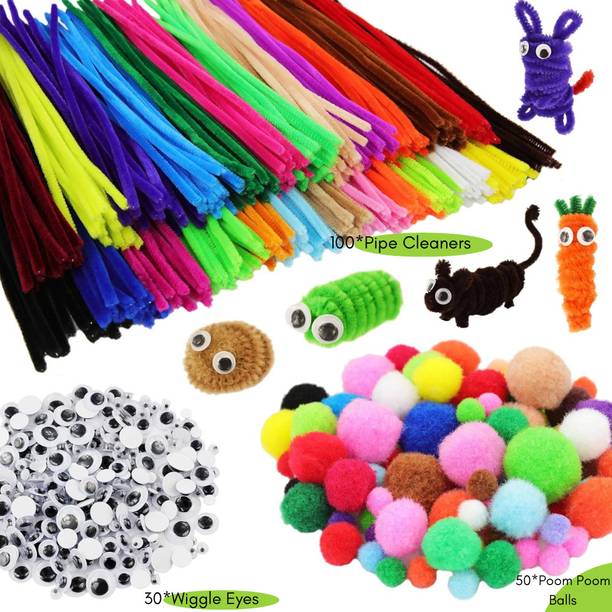 Qroof Art & Crafts Supplies Set DIY Activities & Parties Pipe Cleaners Crafts