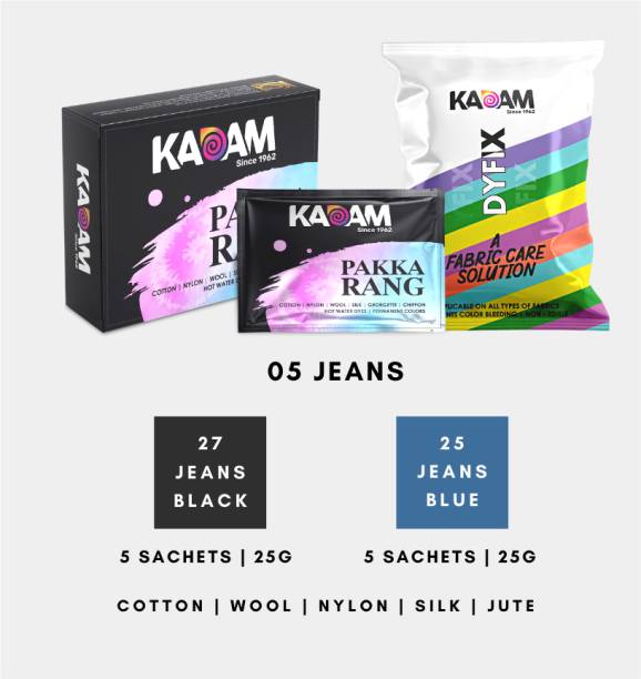 KADAM 5 Jeans, 2 Shades Multicolor Fabric Dyes