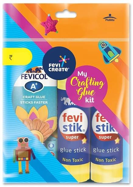 फेविक्रिएट My Crafting Glue Kit for School Projects, Art & Craft Set 5 yrs+